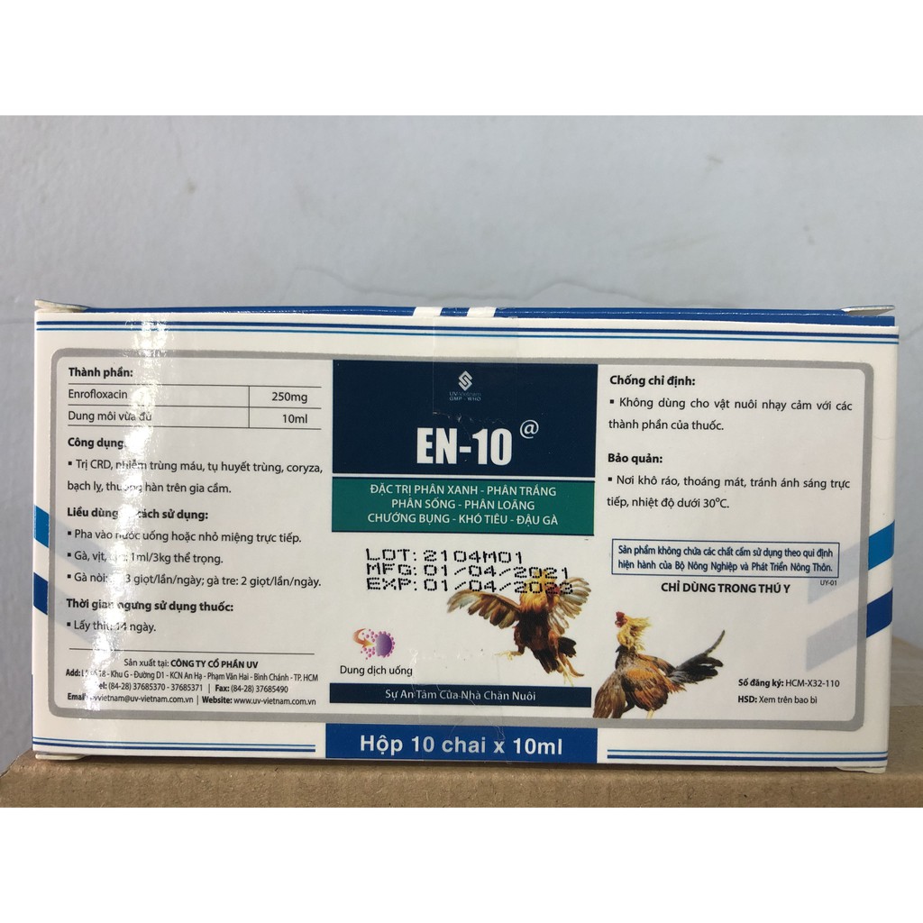 [Mã PET50K giảm Giảm 10% - Tối đa 50K đơn từ 250K] En-10 chai 10ml: phân xanh, phân trắng, chướng bụng, đậu gà