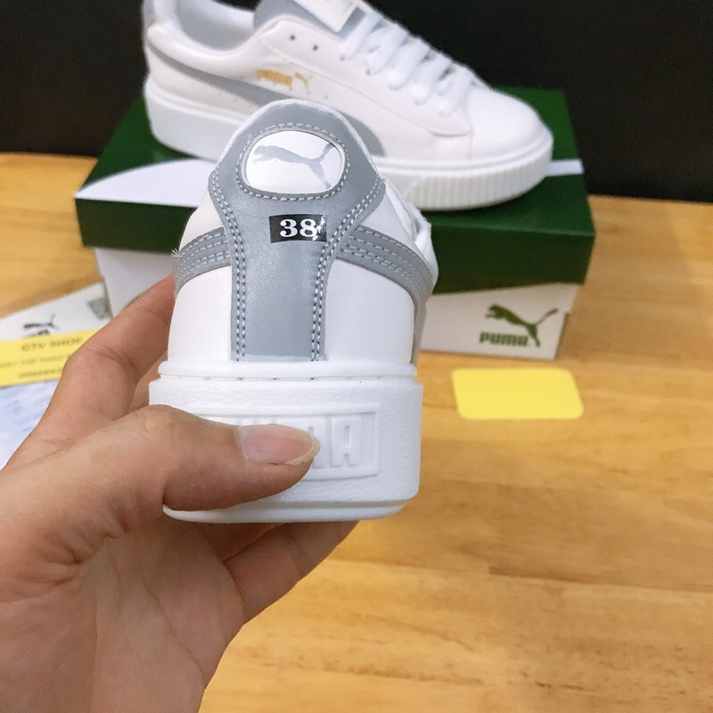 Full Box,  Full Bill - Tặng thêm 1 bộ dây giày - Giày thể thao nam nữ PM trắng Phản quang, size 36-3