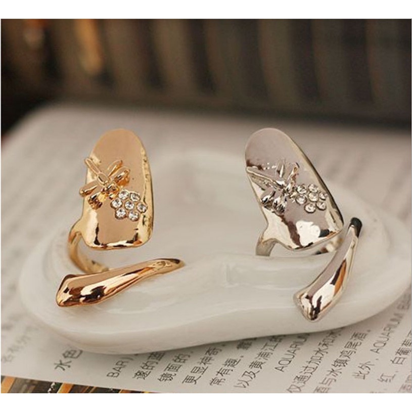 Nhẫn móng nữ thời trang hàn quốc cá tính có đính đá cực đẹp