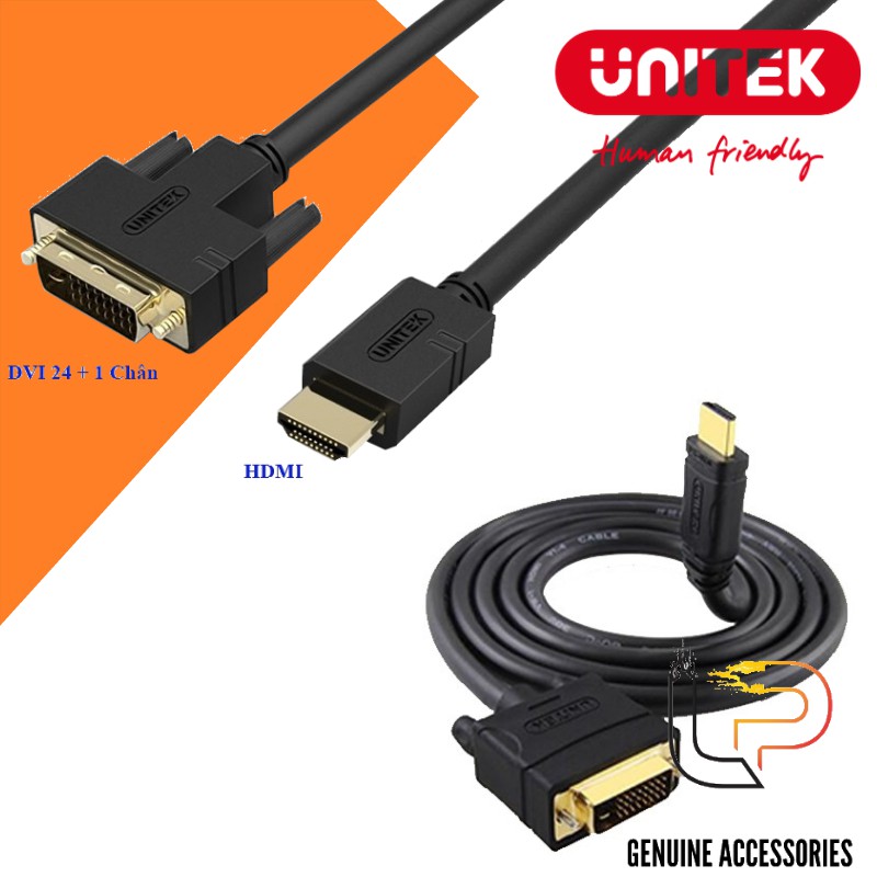 Cáp chuyển đổi HDMI to DVI 24+1 dài 1.5m Unitek Y-C217