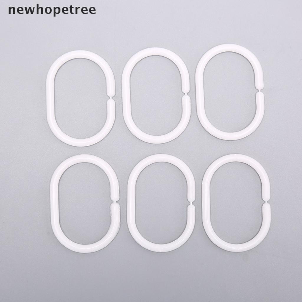 Bộ 12 Móc Treo Rèm Cửa Nhà Tắm Bằng Nhựa Chất Lượng Cao