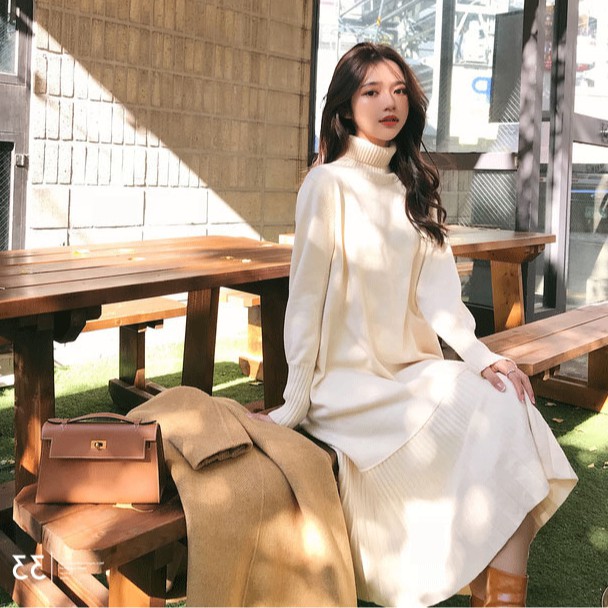 Đàm midi dệt kim thiết kế đơn giản thanh lịch cho nữ | BigBuy360 - bigbuy360.vn