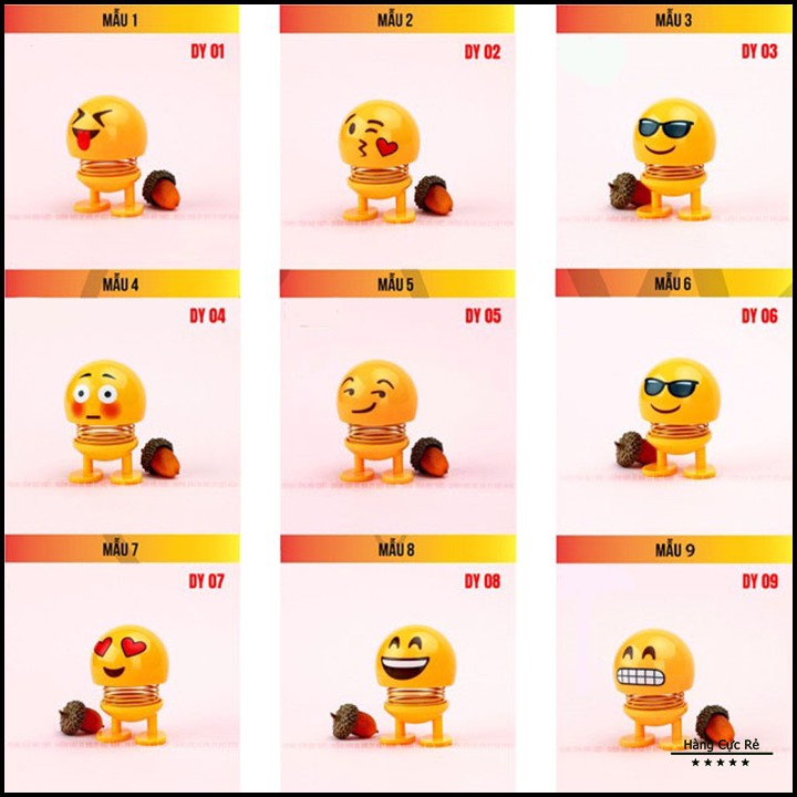 Bộ 2 Thú Nhún Emoji, con lắc lò xo siêu vui - Shop Hàng Cực Rẻ