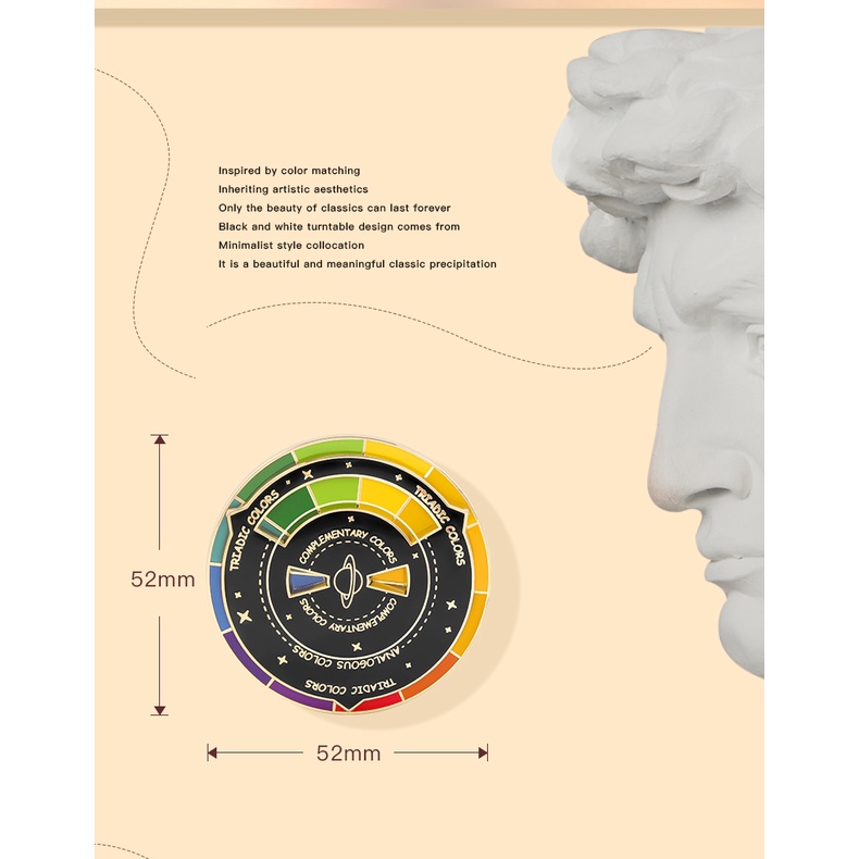 Ghim Cài Áo Hình La Bàn Nhiều Màu Sắc