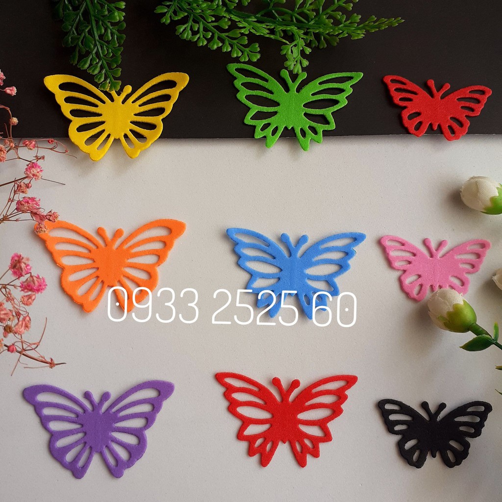 6 bươm bướm bằng giấy xốp, 3 size, 3 mẫu_Hình trang trí phòng, thiệp, phong thư, bưu thiếp, bao thư, bao lì xì