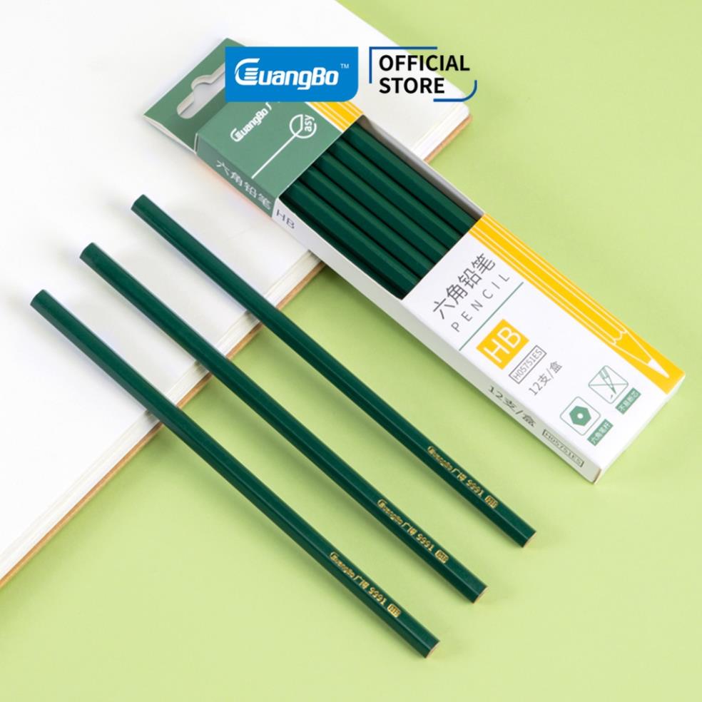 Bút Chì Gỗ Lục Giác 2B/HB Guangbo Màu Xanh - 1 Chiếc H05751ES - Văn Phòng Phẩm Bảo Nam