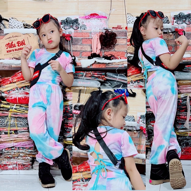 set áo đan dây quần loang