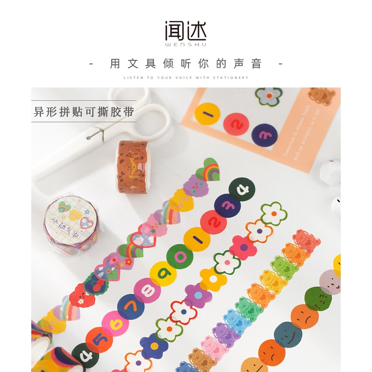 Cuộn washi tape 100 miếng dán stickers trang trí sổ tay