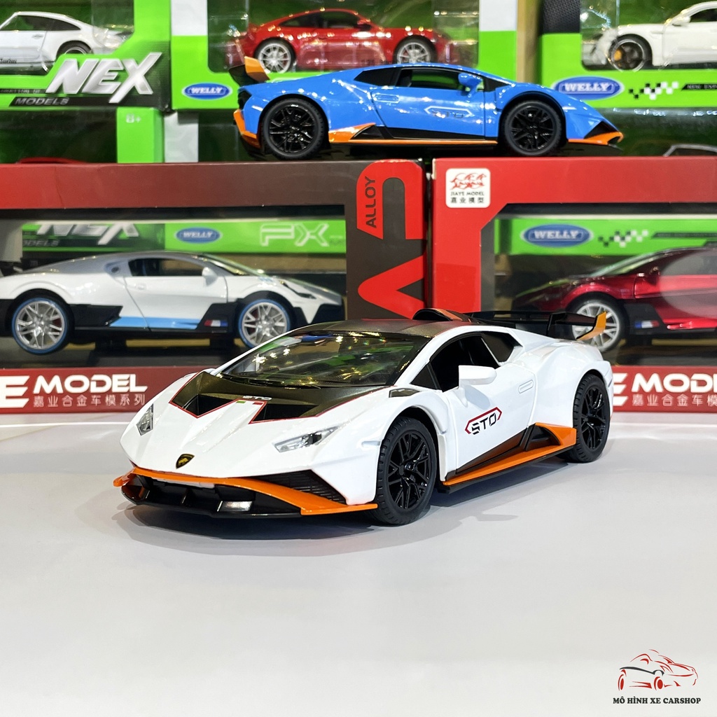 Mô hình xe sắt Lamborghini Huracan STO Tỉ lệ 1:24của hãng JINLIFANG 3 màu