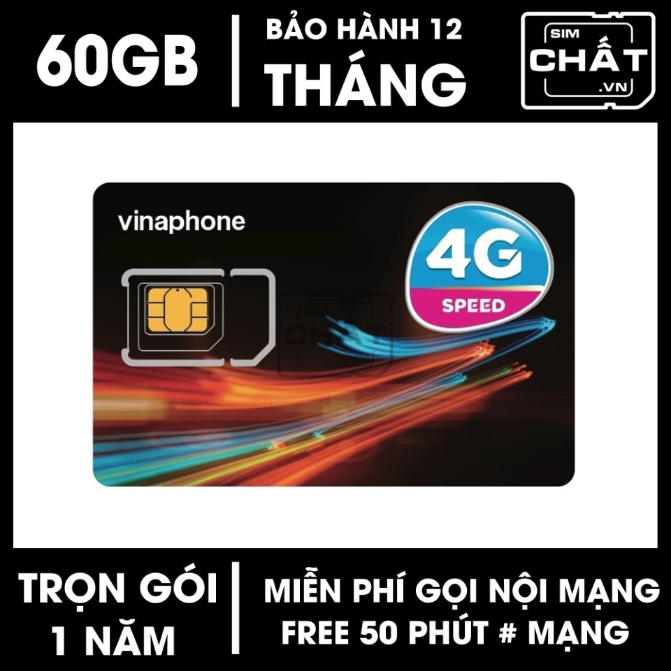 SIM 4G Vinaphone Gói VD89 VD149 D60G Tặng 120GB /Tháng & Miễn Phí Nghe Gọi Nhắn Tin 1 Năm Không Cần Nạp Tiền - SIM CHẤT