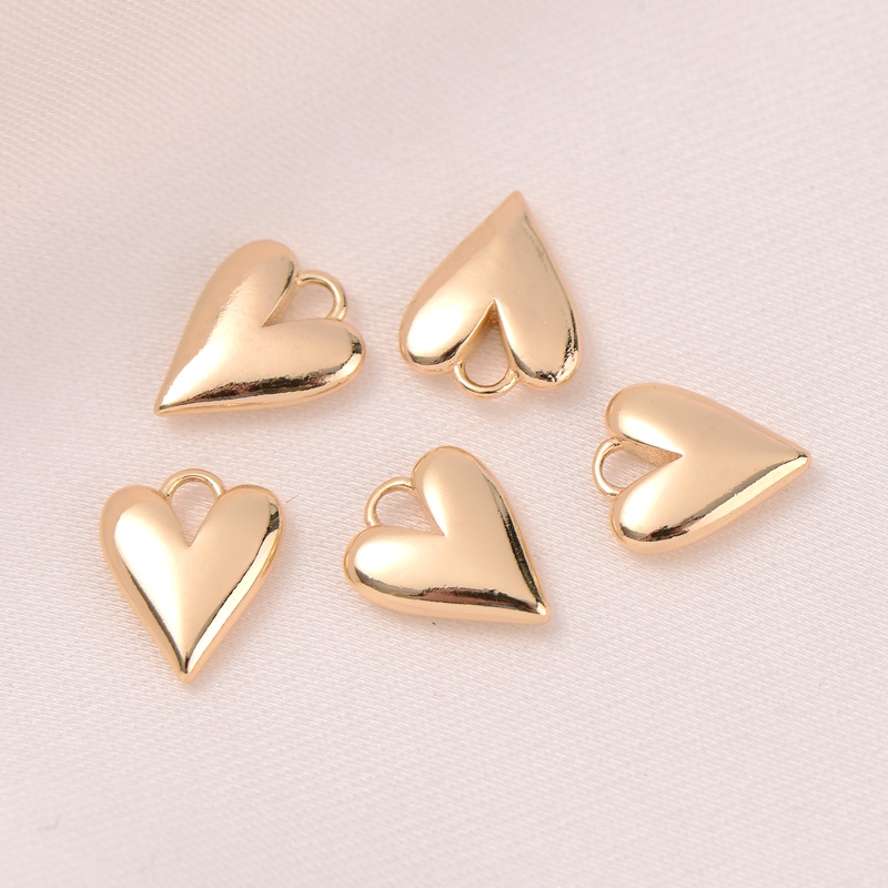 Mặt Dây Chuyền Bằng Đồng 14K Hình Trái Tim Nhiều Màu Sắc