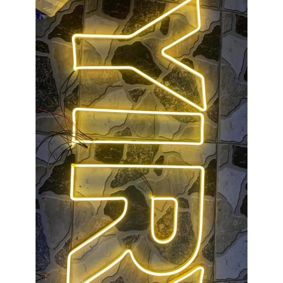 Hoàn thiện Chữ MICA Gắn led neon  - có nhận mẫu theo yêu cầu