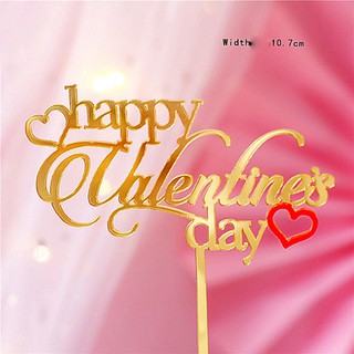 Phụ kiện trang trí bánh sinh nhật_Topper mica HP Valentine Day + tim