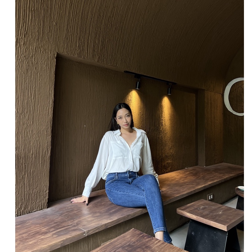 Quần Skinny Jeans Lưng Cao Ôm Body Nữ - Skinny Classic Blue - Hashtagem ( Mã SJ-03)