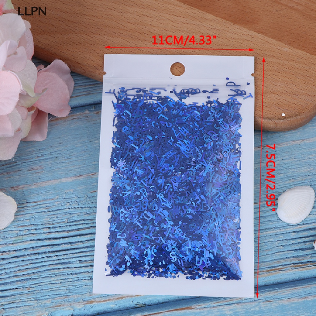 [LLPN] Hộp Kim Tuyến Lấp Lánh Hình Chữ Cái Trang Trí Móng Nghệ Thuật Hỗn Hợp