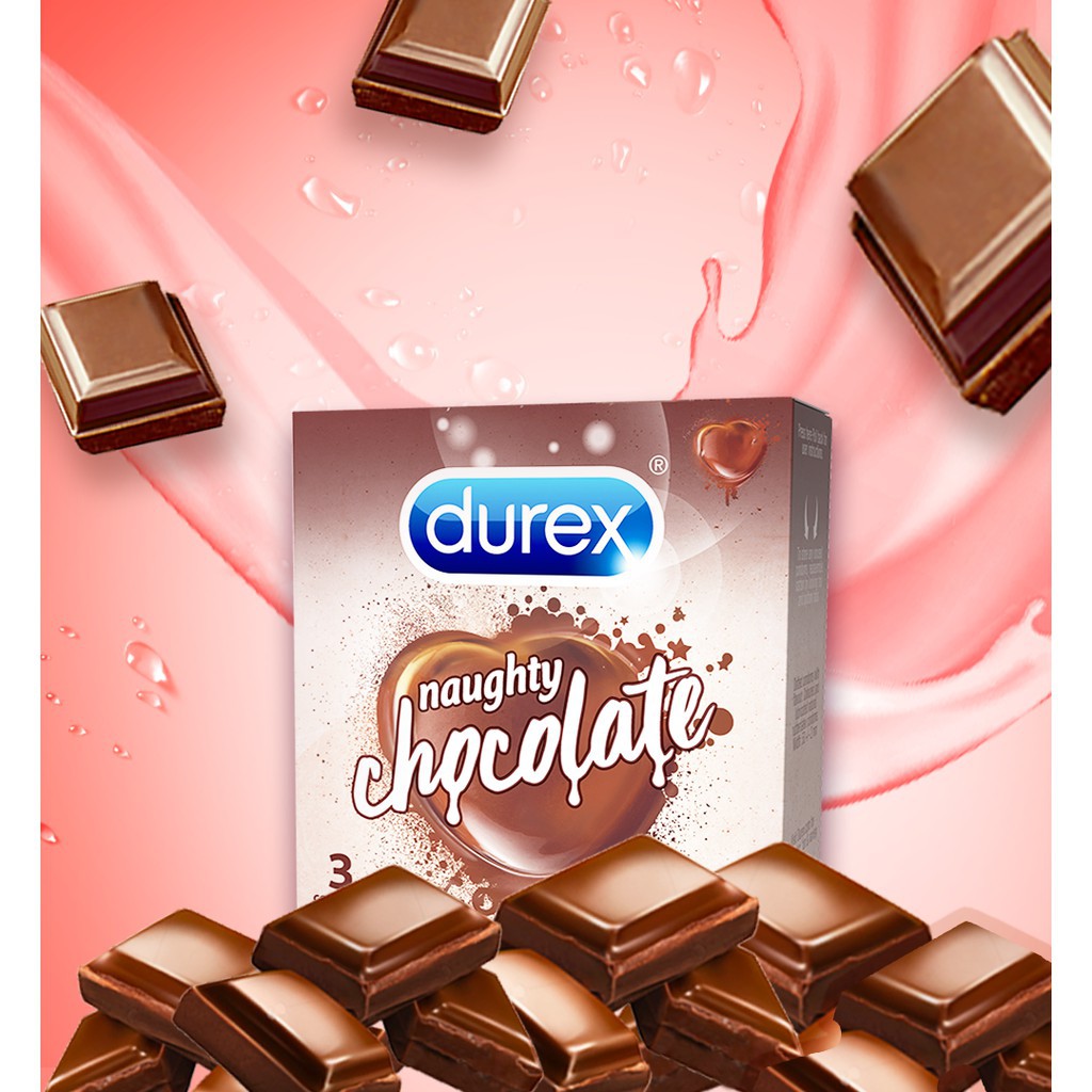 Bao cao su Hương Vị Socola DUREX NAUGHTY CHOCOLATE - Hộp 3 Chiếc [CHÍNH HÃNG]