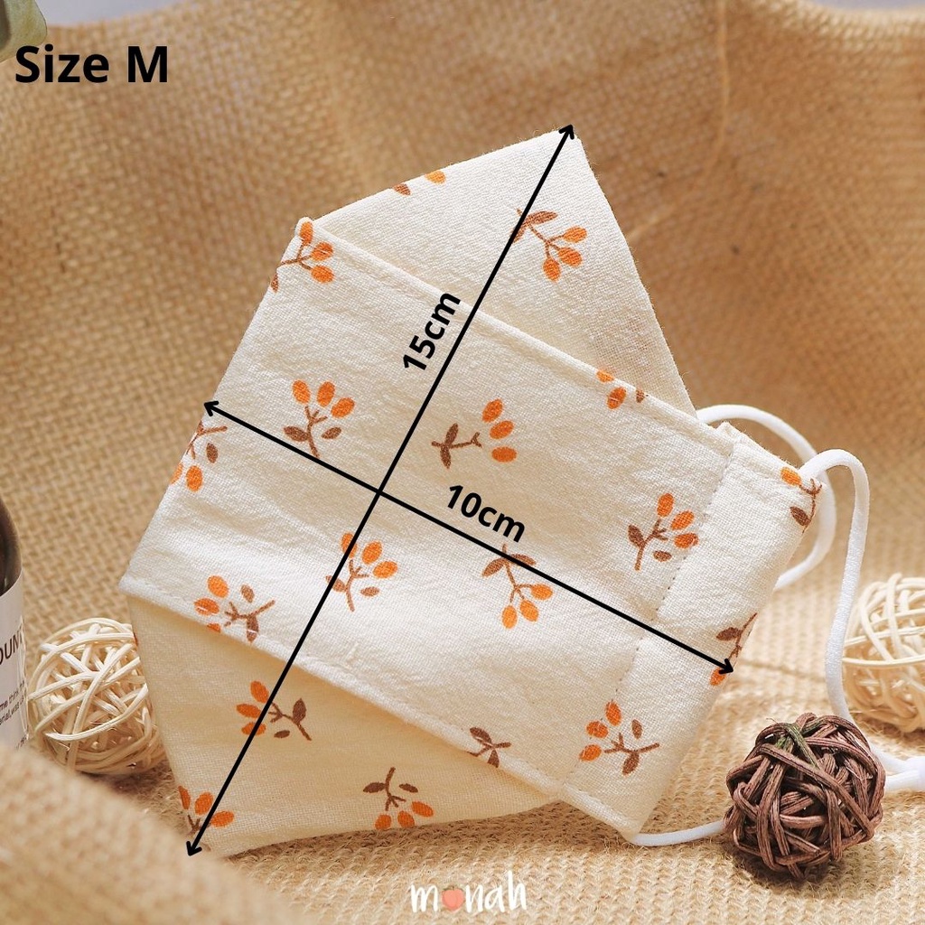 [Size L] Combo 3 Khẩu Trang Vải Linen 3D Cotton 3 Lớp Màu Trắng Be Kem Hồng Đen