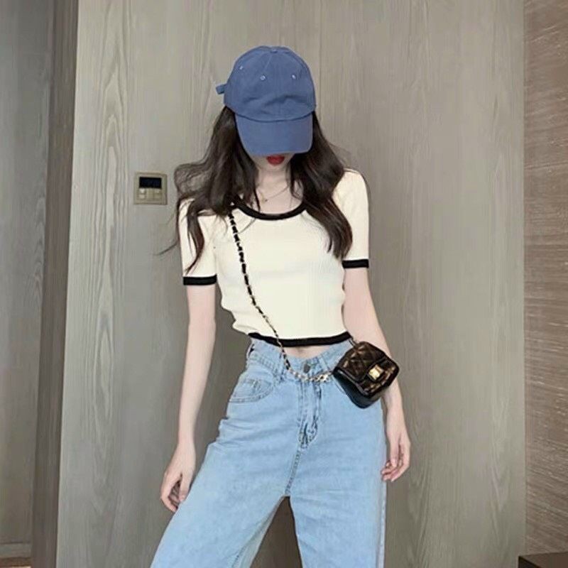Áo thun gân viền đẹp xinh màu như hình