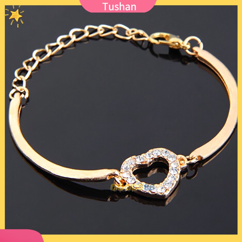 Vòng tay mạ vàng đính đá thời trang cho nữ
