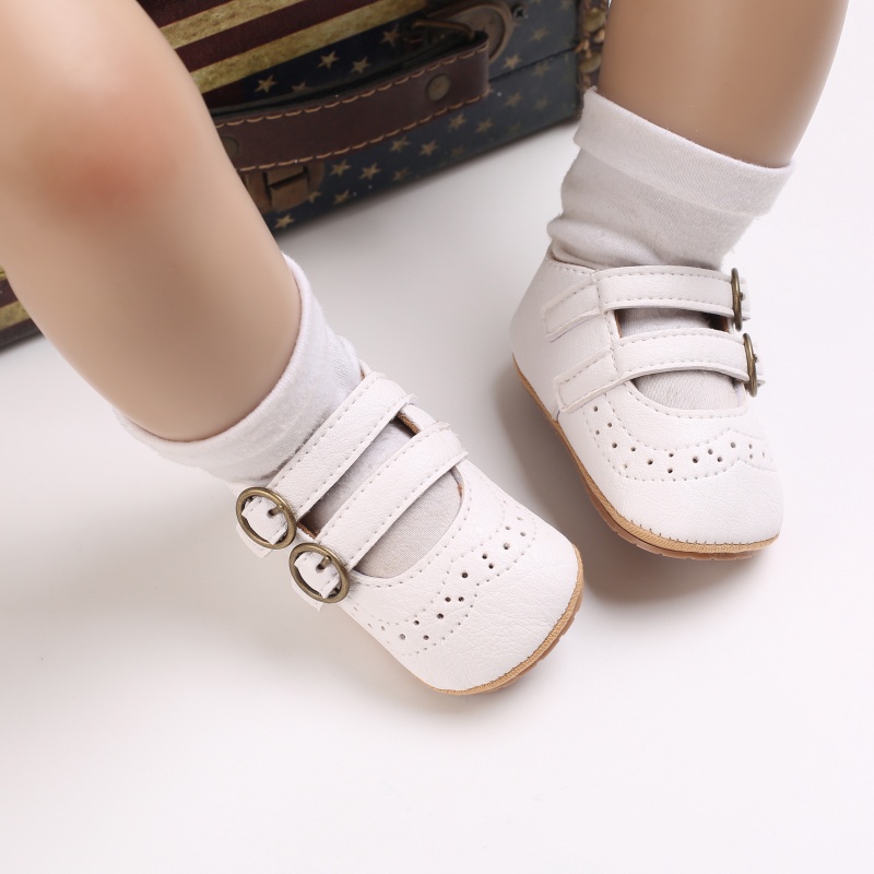 Giày Da PU Mềm Mại Chống Trượt Cho Bé Sơ Sinh Từ 0-18 Tháng Tuổi