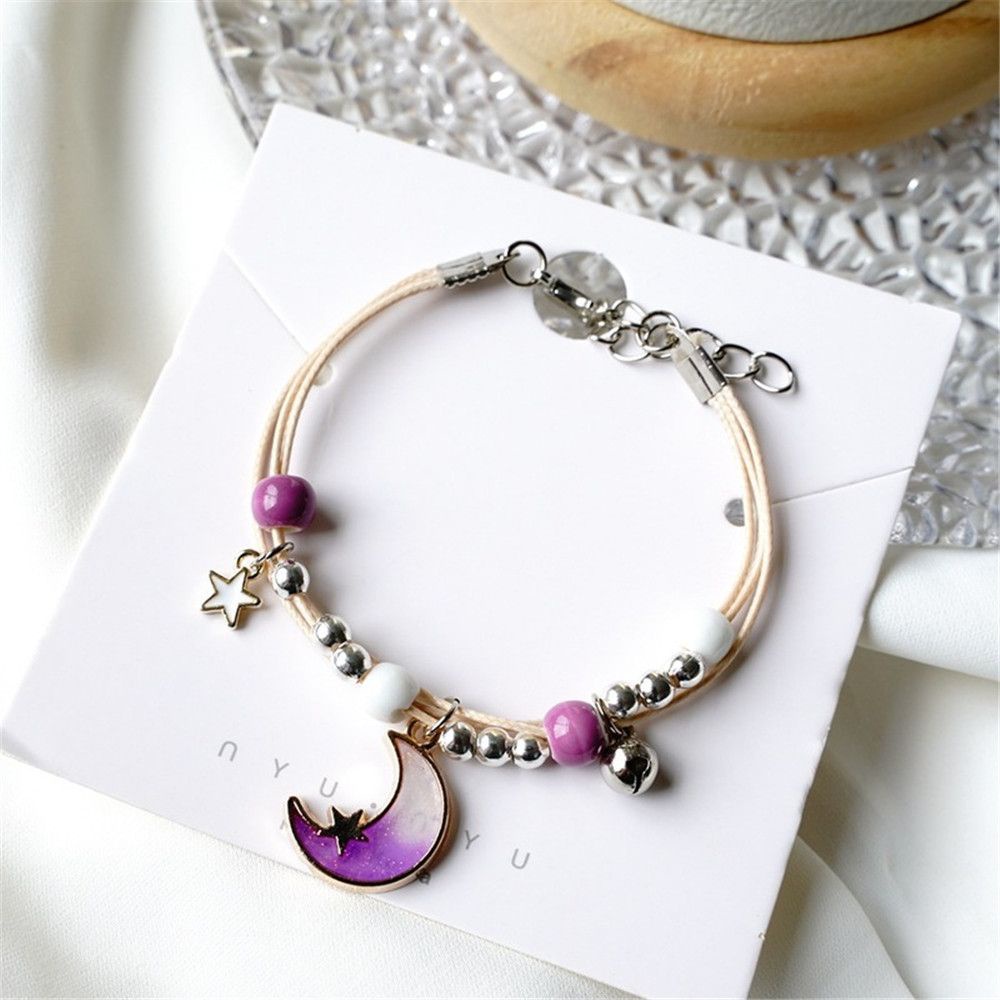 Vòng tay xỏ hạt gốm nhiều màu sắc có thể điều chỉnh thời trang cho cặp đôi bạn thân