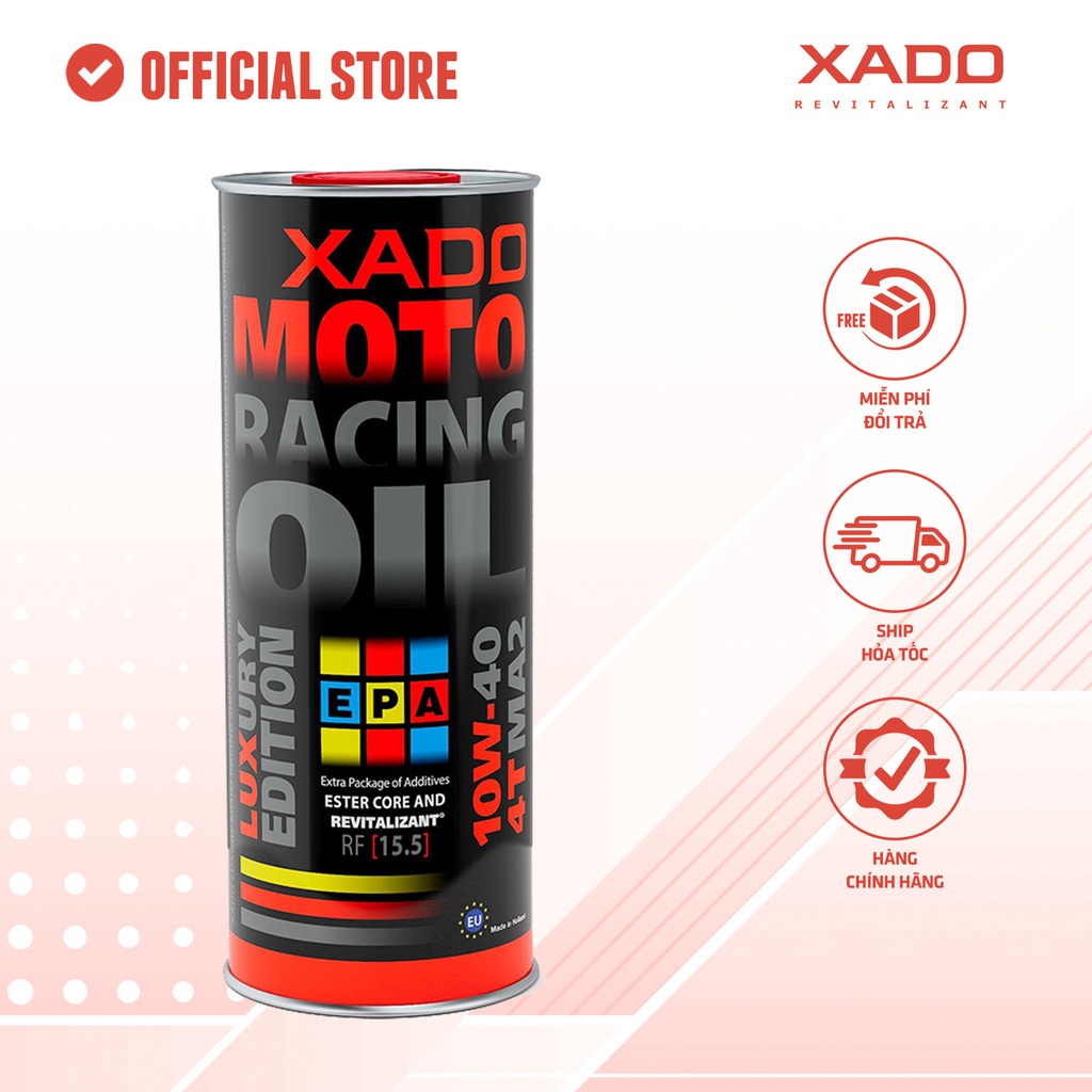 Nhớt siêu cao cấp nhập khẩu tổng hợp XADO moto racing oil revitalizant 10w40 v2