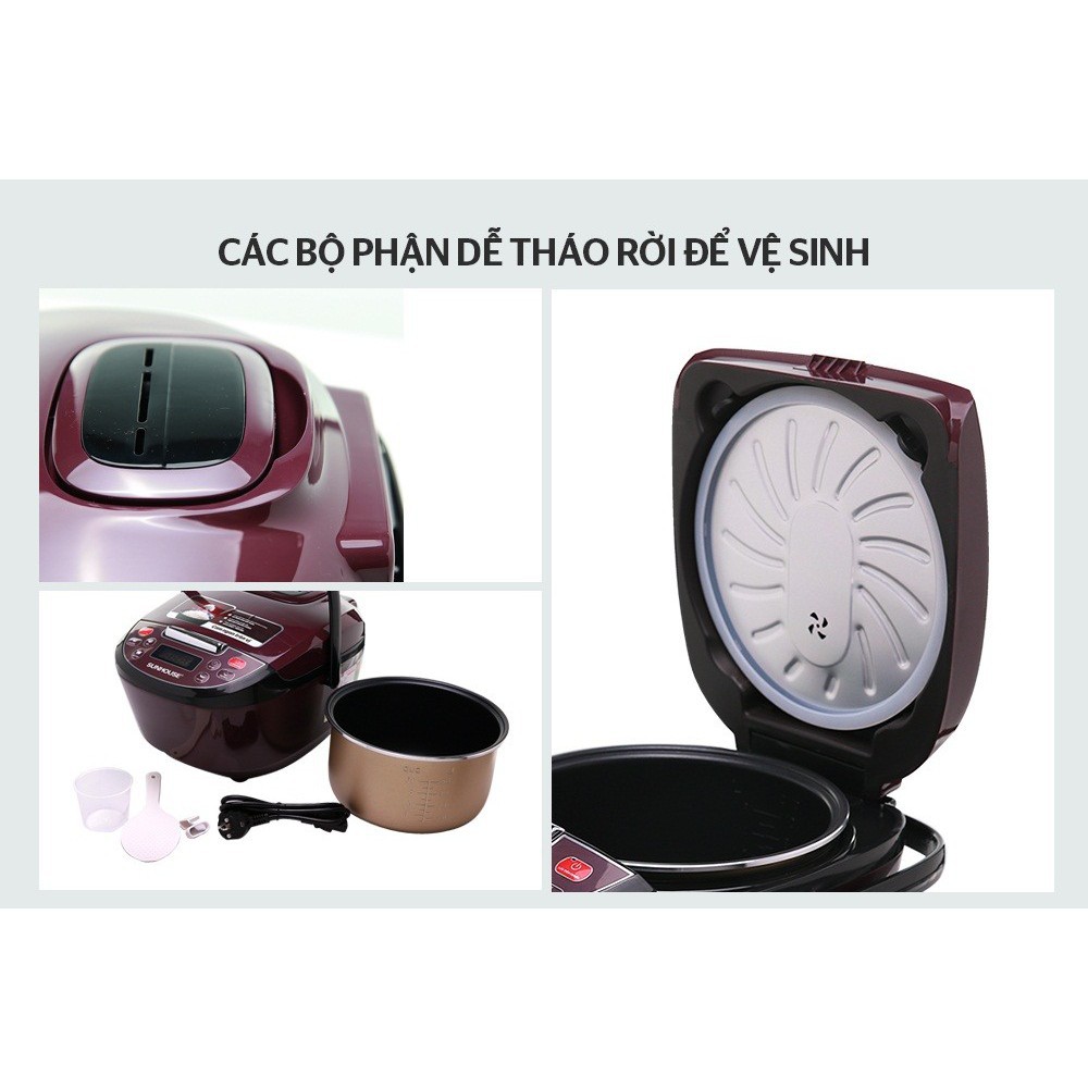 Nồi cơm điện tử 1,8 lít SUNHOUSE SHD8909 công suất 700W bảo hành chính hãng 12 tháng