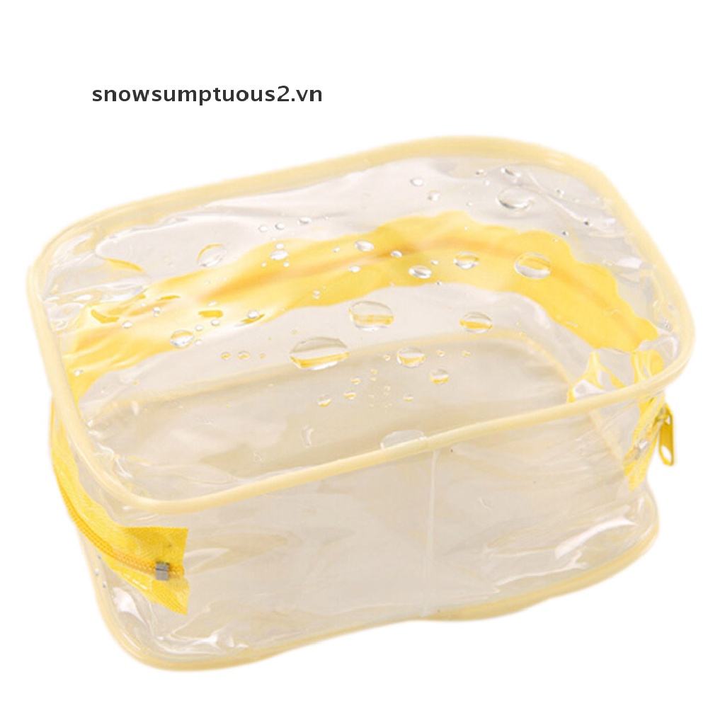 [beauty &amp; Snow] Túi Đựng Mỹ Phẩm / Đồ Vệ Sinh Cá Nhân Bằng Nhựa PVC Trong Suốt Có Khóa Kéo Cho Du Lịch