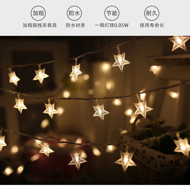 Dây Đèn LED 6m Cổng USB Họa Tiết Bầu Trời Đầy Sao Trang Trí Phòng Ngủ / Giáng Sinh