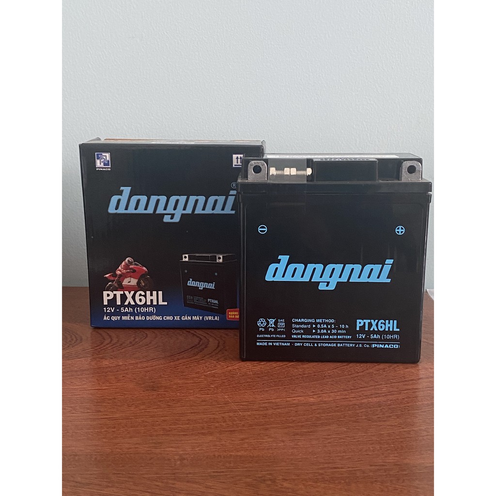 Bình ắc quy 12V Đồng Nai PTX6HL, 12V - 5Ah