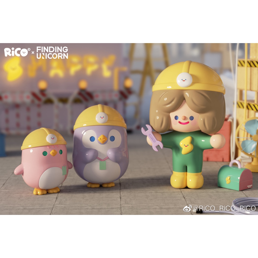 Pop mart popmart Đồ Chơi Nghệ Thuật Irico happy factory series Finding_Uunicorn box