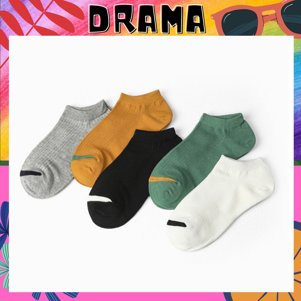 Tất Nữ Cổ Ngắn, Vớ Nam Nữ Ngắn cổ [ASRLA] Sợi cotton cao cấp, thoáng khí, mềm nhẹ Hộp quà tặng 5 đôi TAT016