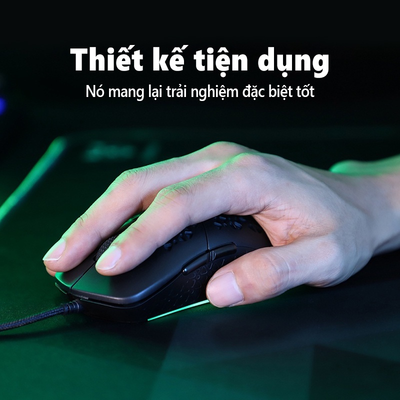 Chuột chơi game có dây ONIKUMA CW911 Đen trắng với đèn RGB