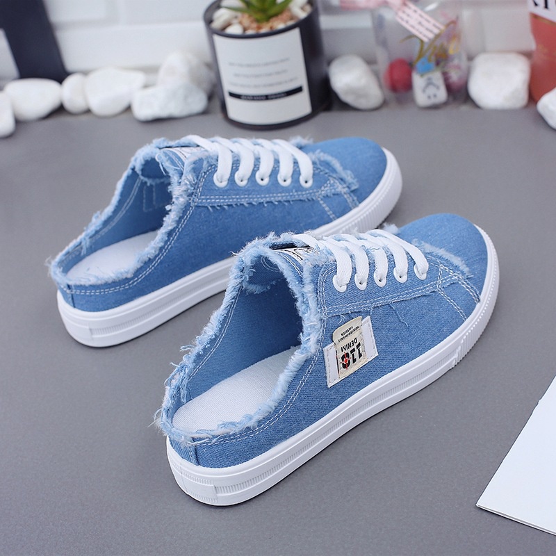 Giày Lười Canvas Hở Ngón Cho Nữ