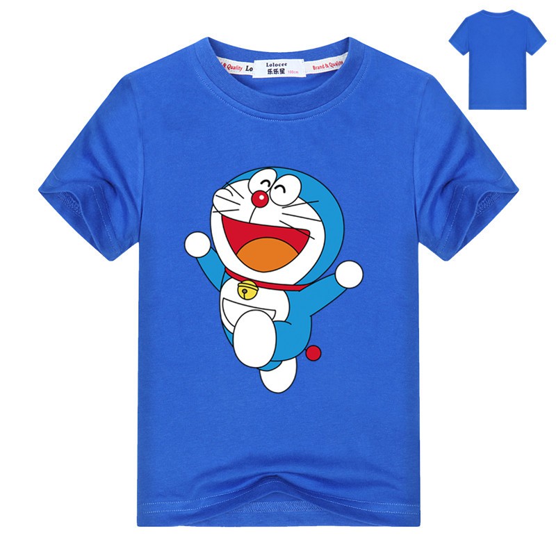 Áo thun bé trai họa tiết Doraemon thời trang mùa hè 2020