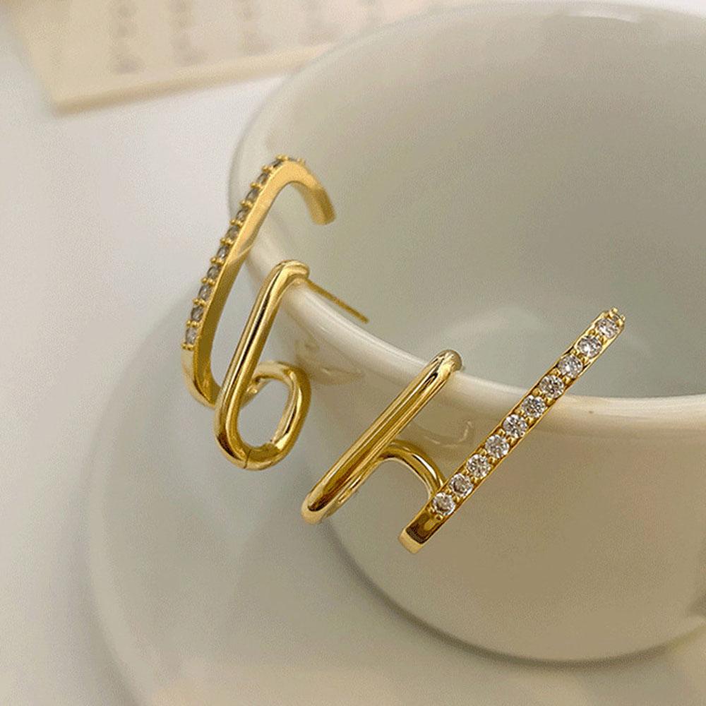 MXGOODS Khuyên Tai Dạng Hạt Hai Vòng Màu Đơn Giản Thời Trang