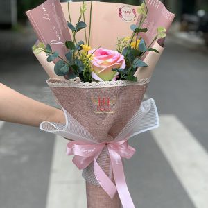 Hoa lụa 🌸FREESHIP🌸 BÓ HOA HỒNG H&H FLOWER (Ảnh thật shop chụp )