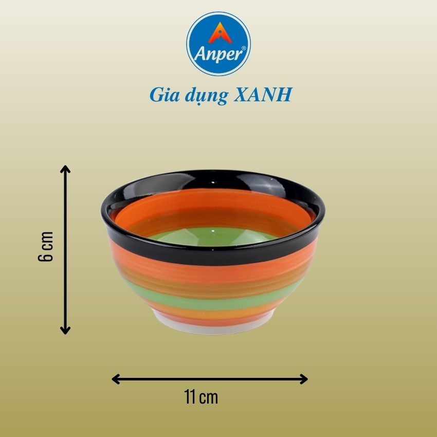 Chén ăn cơm 6 và 10 bát ăn cơm sứ 11 Cm  sứ cầu vồng kiểu dáng hiện đại  an toàn sang trọng
