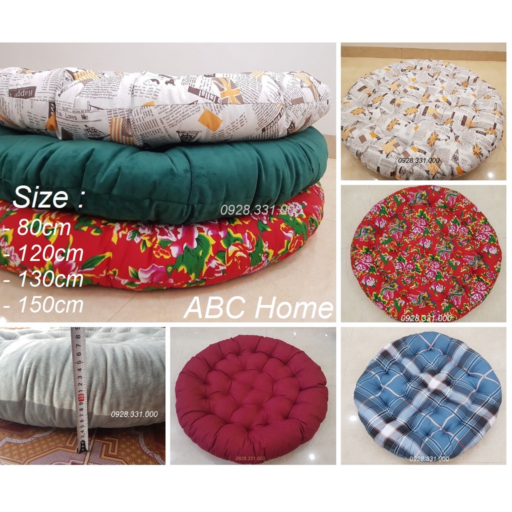 Đệm ghế mây, nệm lót ghế Papasan nhiều kích thước