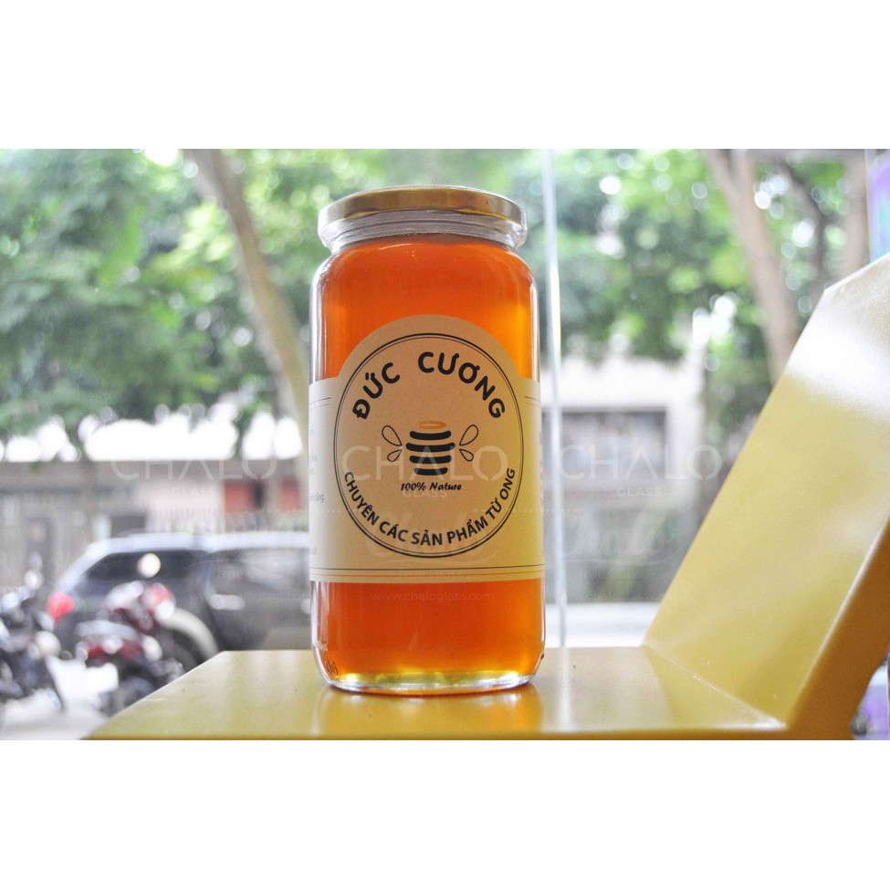 Hũ thuỷ tinh nắp thiếc dáng tròn - 1000ml (Hũ trơn, không in hình)