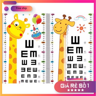 Freeship decan dán tường thước đo chiều cao cho bé, decal -thshop
