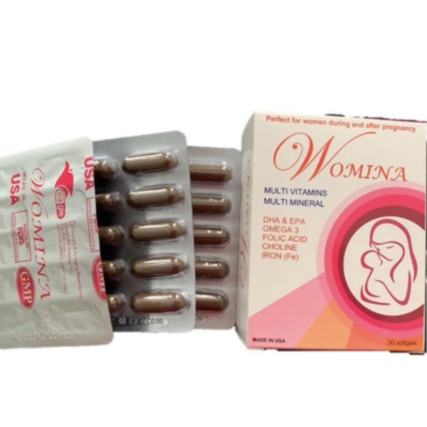 Womina 30 viên , giúp tăng cường sức khỏe tối ưu cho bà bầu , Cvspharmacy