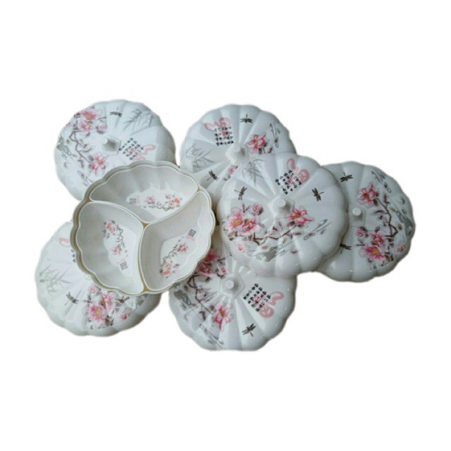 KHAY MỨT 3 NGĂN HÌNH TRÁI BÍ NGÔ NHỰA CAO CẤP LOẠI TO ĐẸP