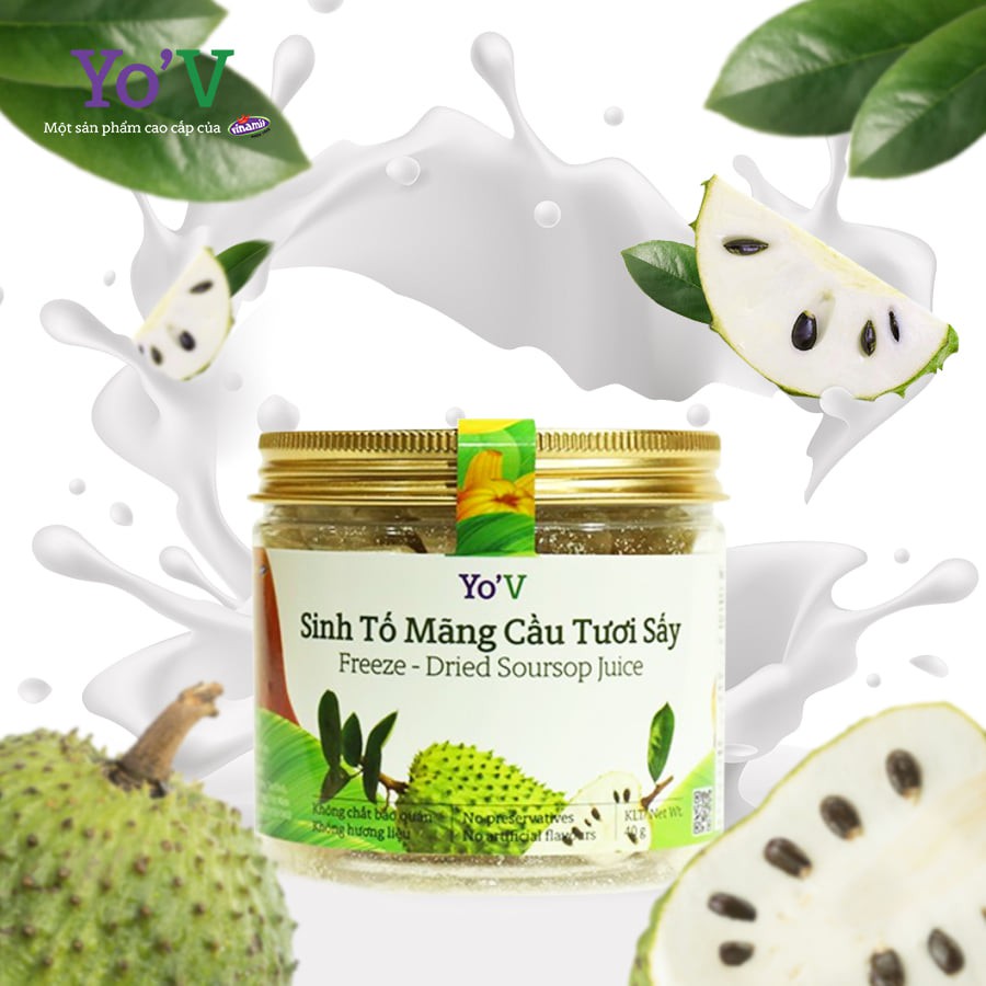 Sinh Tố Mãng Cầu Tươi Sấy Dạng Viên Yo'V Vinamit Mãng Cầu Thật Hương Vị Thật