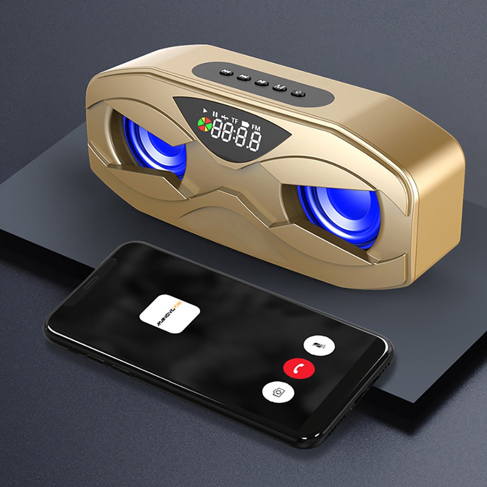 Loa Bluetooth cầm tay Manovo M5, âm thanh siêu trầm loa kép, màn hình led, FM radio dung lượng pin 2500mAh - HD8 - A44