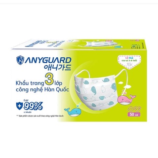 (Hoả tốc) Mẫu mới không viền Khẩu trang em bé ANYGUARD chuẩn Hàn