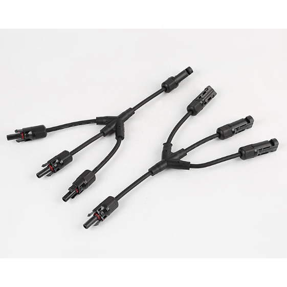 Cặp jack mc4 phân 2 và 3 nhánh dùng kết nối tấm pin năng lượng mặt trời điện áp 1000VDC, IP67