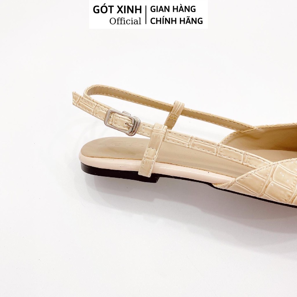 Giày sandal bít mũi GÓT XINH GX249 da rắn đế vuông