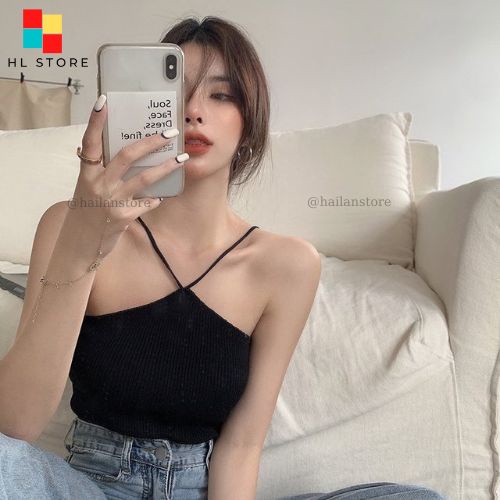 Áo yếm dây trơn ❤️ Áo croptop chất len gân ôm body khoe vai gợi cảm Hải Lan Store TU12 | WebRaoVat - webraovat.net.vn