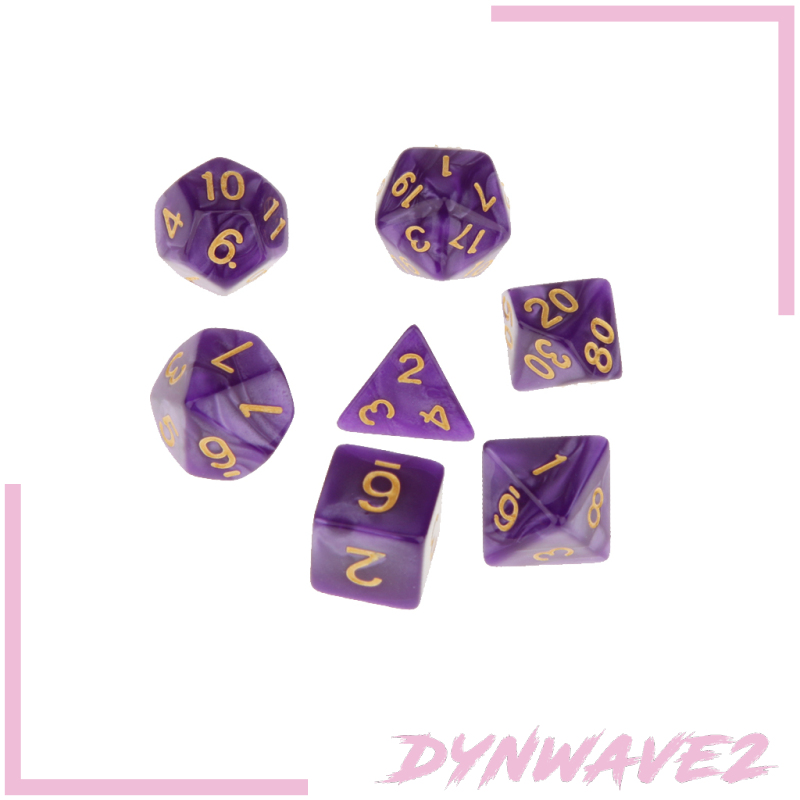 7 Xúc Xắc Polyhedral 16mm Màu Trắng Dùng Chơi Game Dnd Mtg Dnd